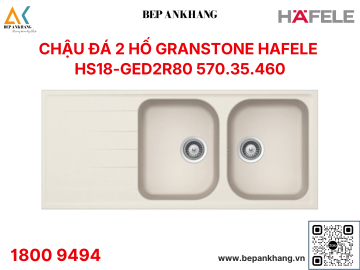 Chậu đá Granstone Hafele màu kem - HS18-GED2R80 (570.35.460)